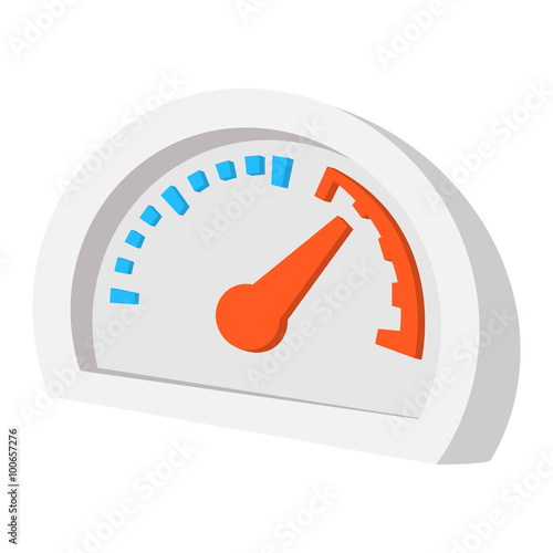 Speedometer orange blue cartoon icon