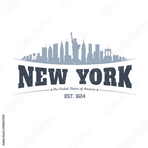 Vintage New York Panorama Graphics.
