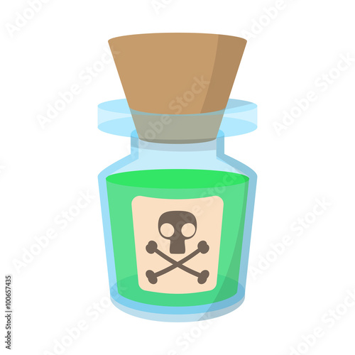 Glass bottle with poison cartoon icon