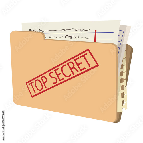 Top secret package cartoon icon