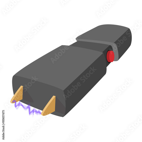 Taser self defense weapon cartoon