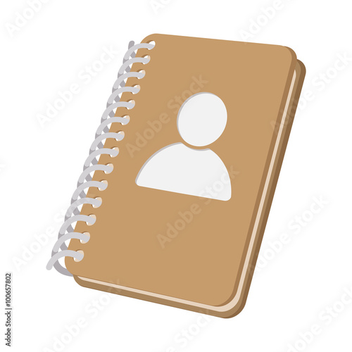 Closed spiral address book cartoon icon