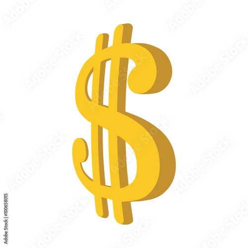 Dollar sign cartoon icon