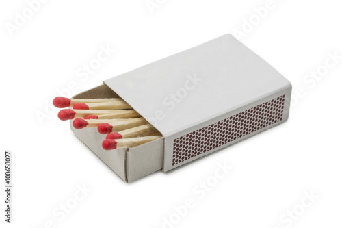 Matchbox with red matches