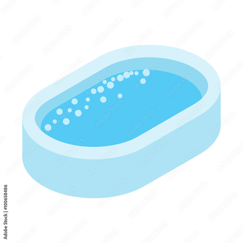 Obraz premium Bath with bubbles 3d isometric icon
