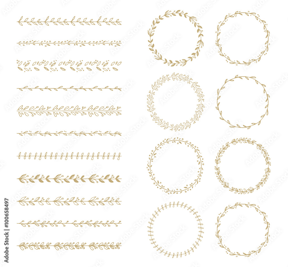 Fototapeta premium vector brush and laurel wreath set
