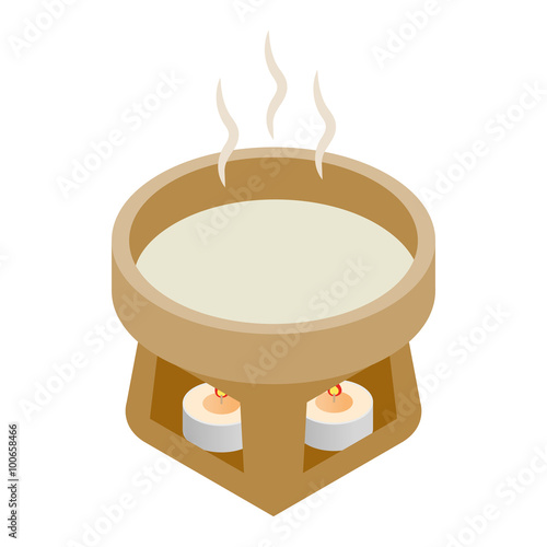 Cup water heated candles 3d isometric icon