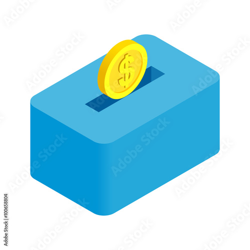 Money bank isometric 3d icon isolated