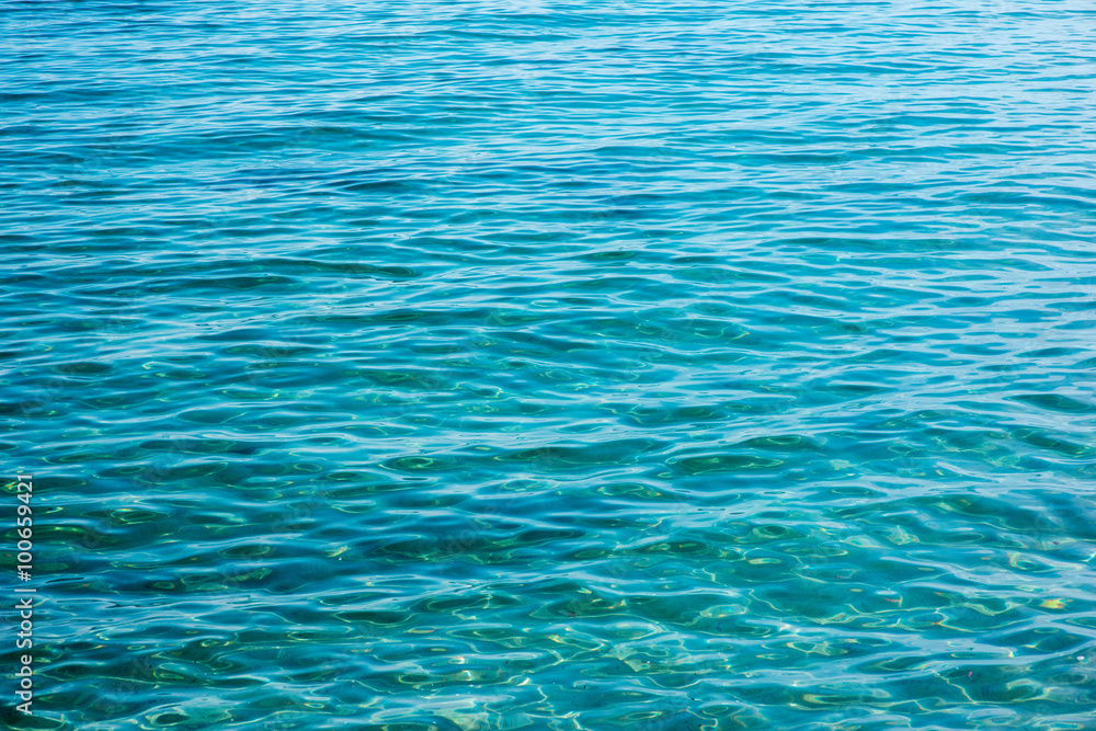 Water background - tranquil blue waves of the sea