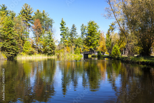Fall Colors on Scenic Pond in Ontario