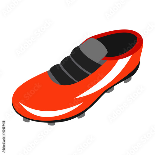 Sport shoe with cleats isometric 3d icon