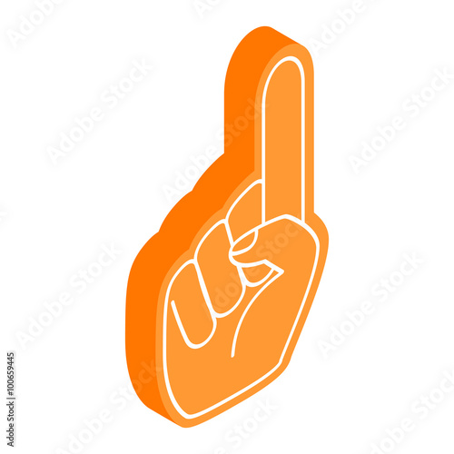 Hand one finger up isometric 3d icon 