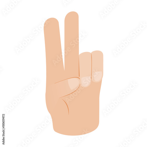 Hand with two fingers isometric 3d icon