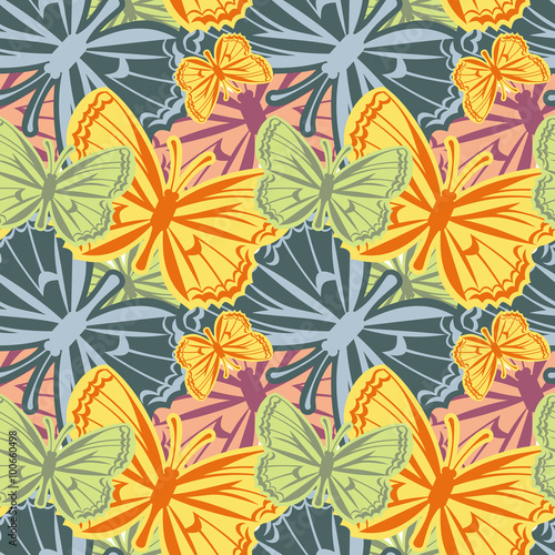 Beautiful seamless pattern with butterflies