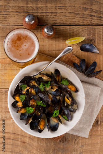 Mussels on plate