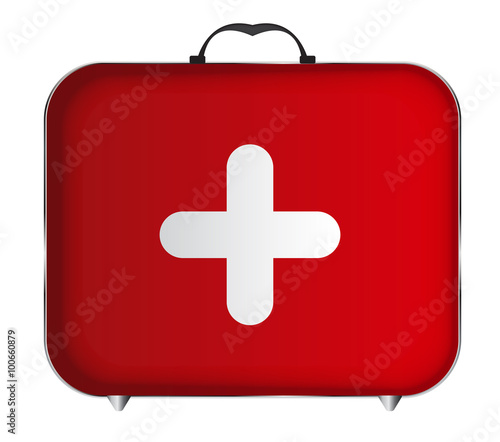 Red Medical Bag with a Cross