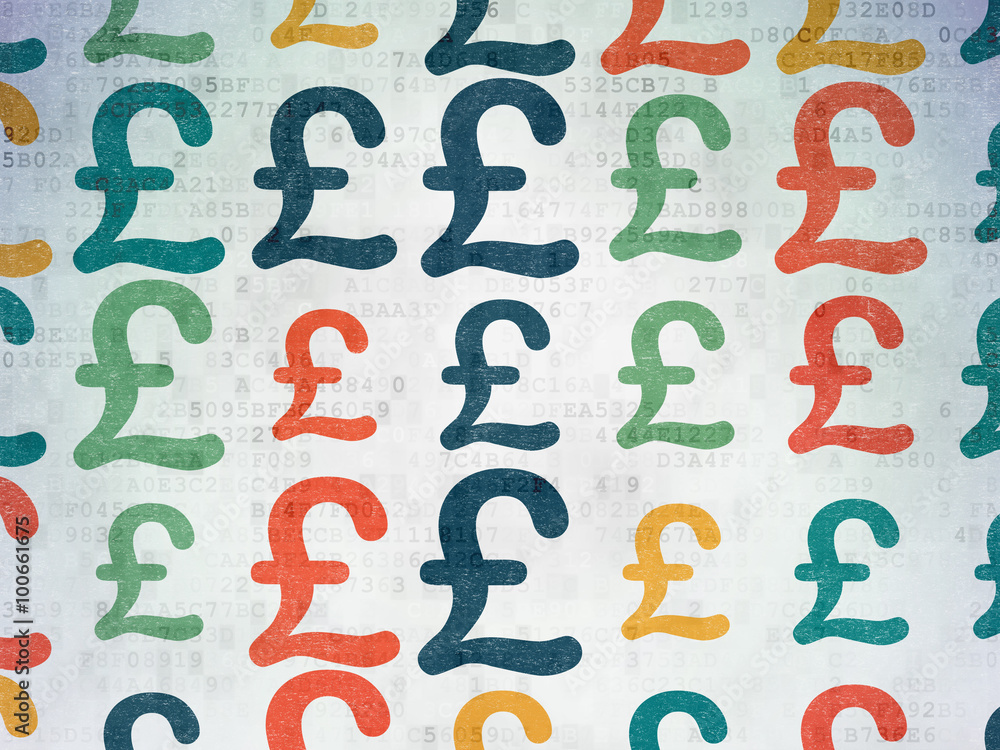 Money concept: Pound icons on Digital Paper background Money concept: Pound icons on Digital Paper background