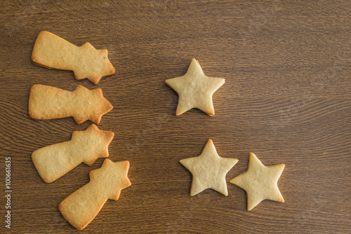 Star shaped butter cookies, Christmas pastry