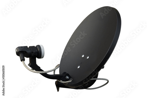 Isolated Black satellite on white background