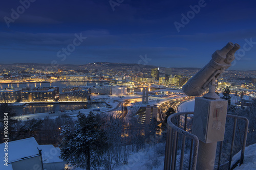 Oslo Skyline winter morning photo