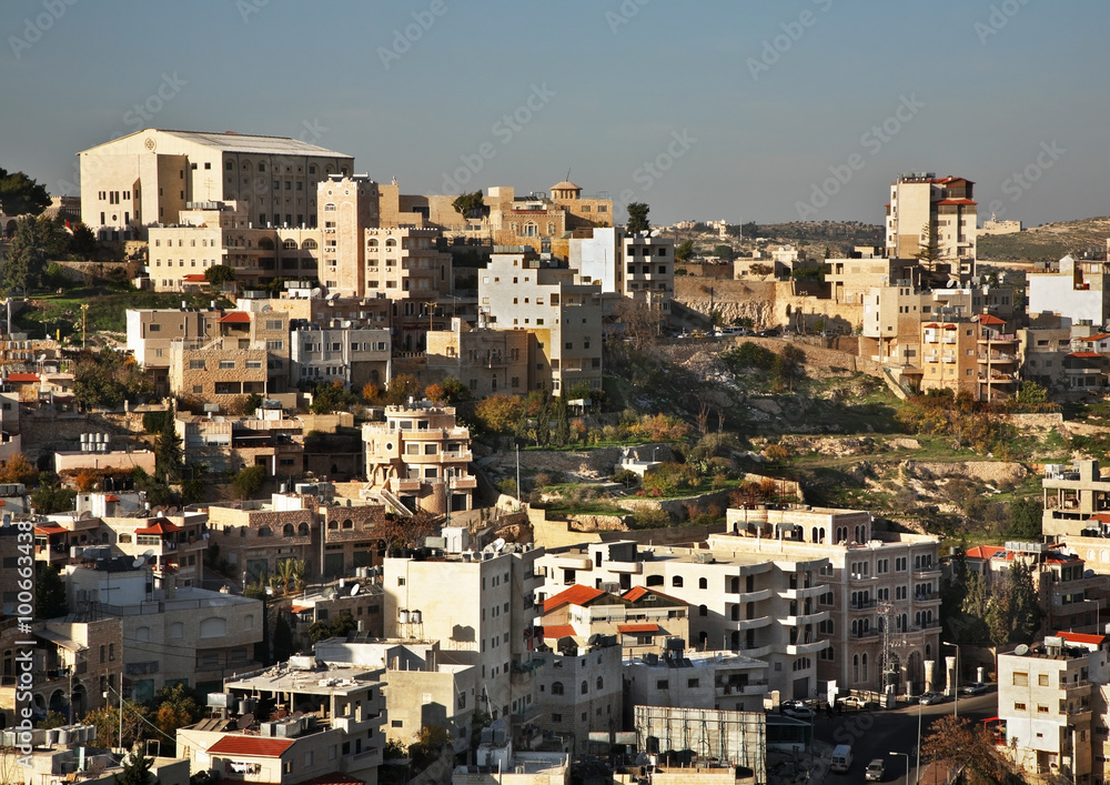 Panoramic view of Bethlehem. Palestinian territories. Israel