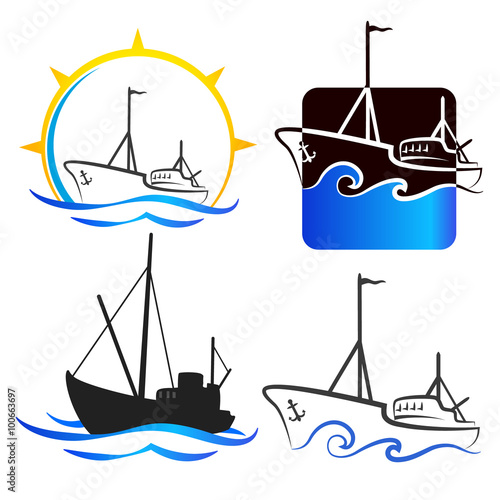 Set a fishing vessel for the vector