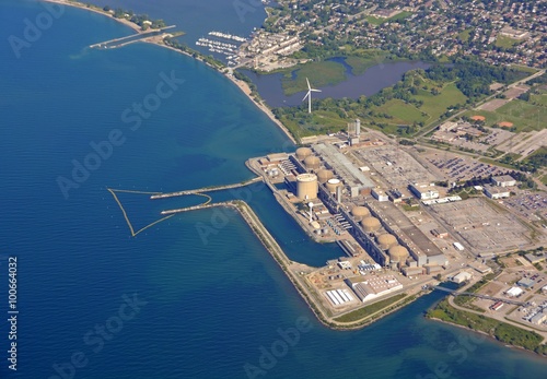 aerial view of the Pickering Nuclear Generating Station in Ontario Canada 