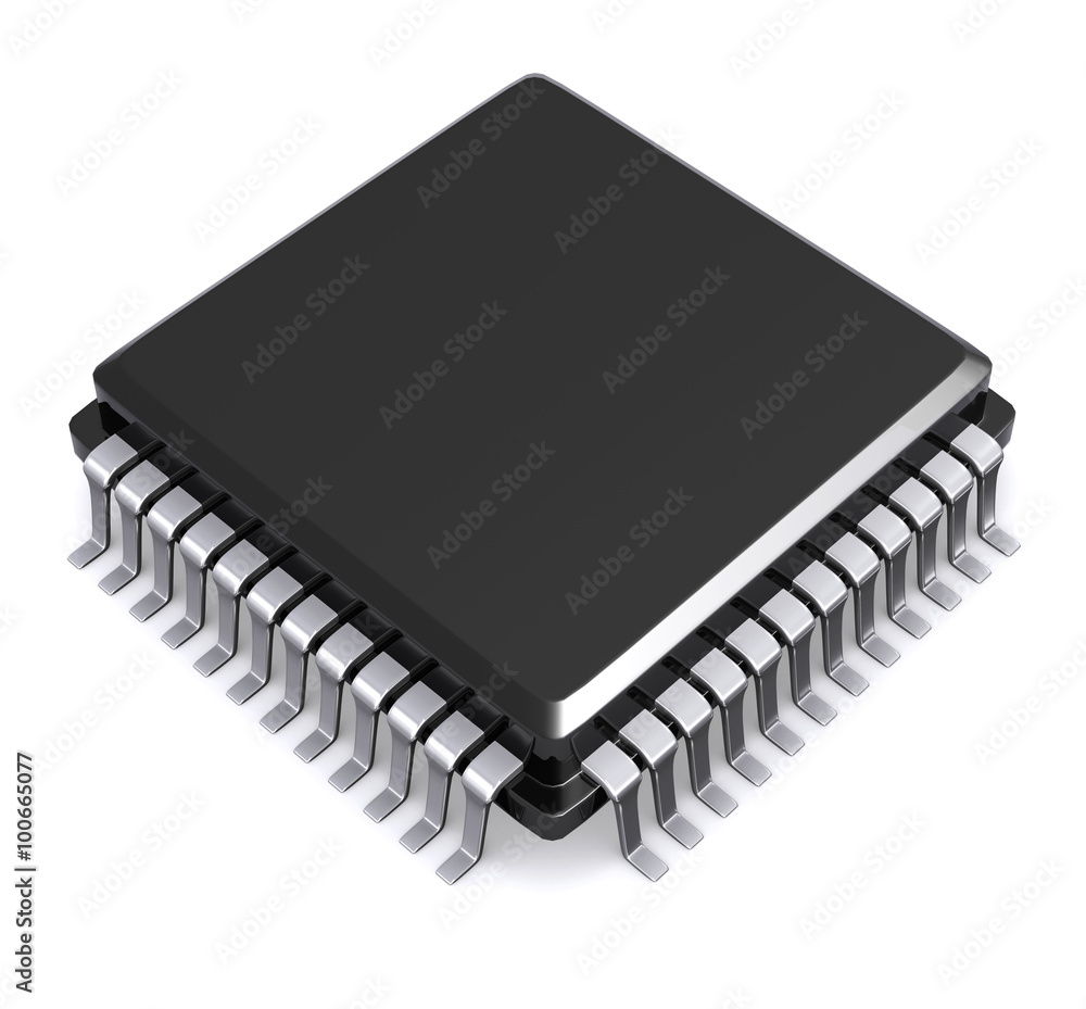3D Render Microchip. 3D Render Microchip.