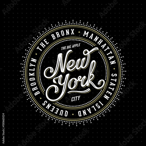 New York Lettering Stamp Black