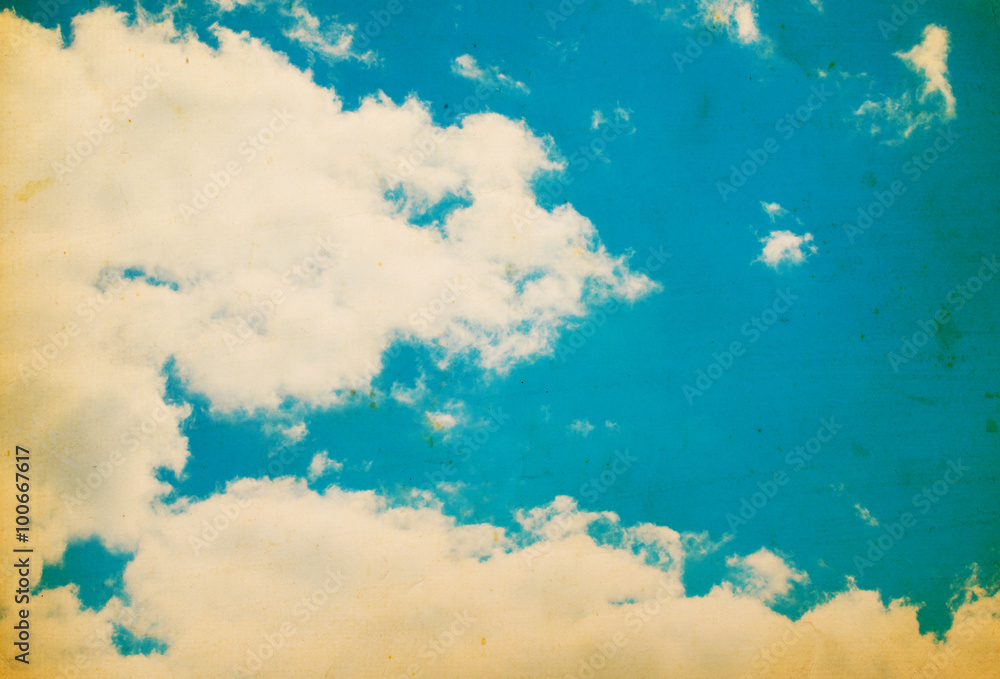 Fototapeta premium Retro sky and clouds background.