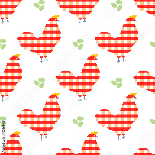 Sweet chicken seamless pattern

