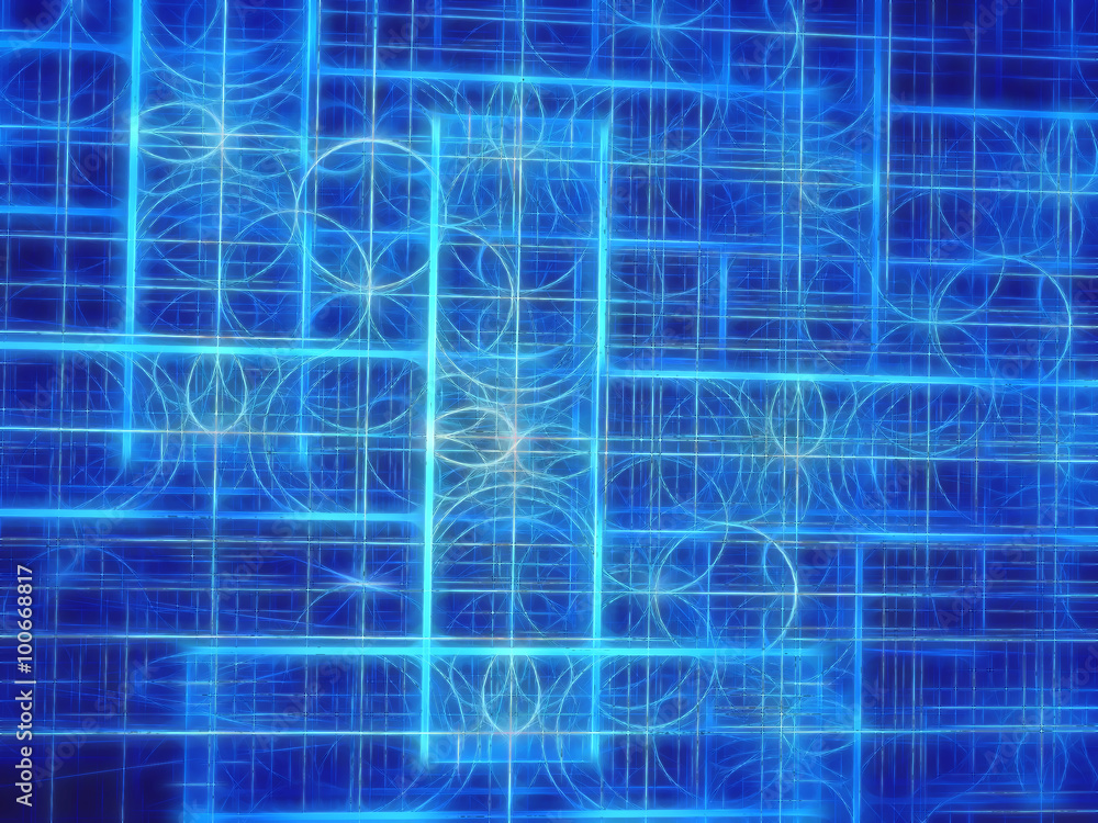 Abstract computer-generated image circles and rectangles ornamen Abstract computer-generated image circles and rectangles ornamen