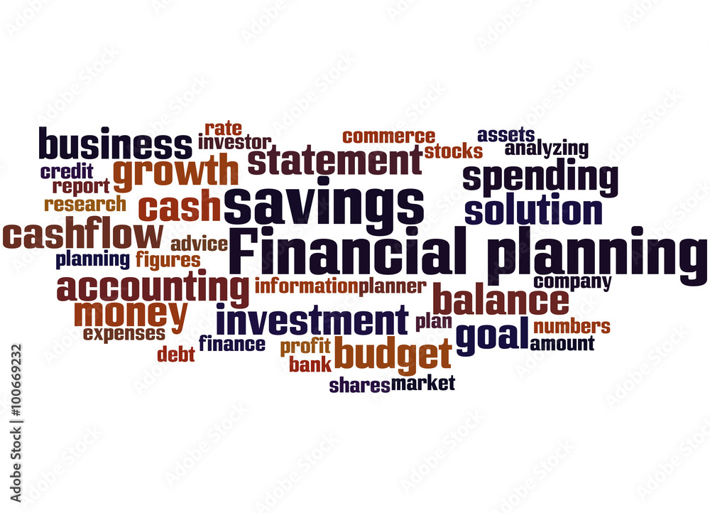 Obraz premium Financial planning, word cloud concept