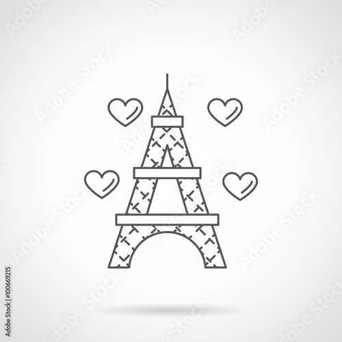 Obraz na płótnie Romantic trip flat line vector icon w salonie
