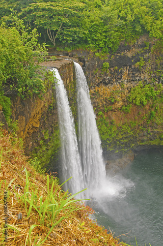 Hidden Falls on a Tropical Island