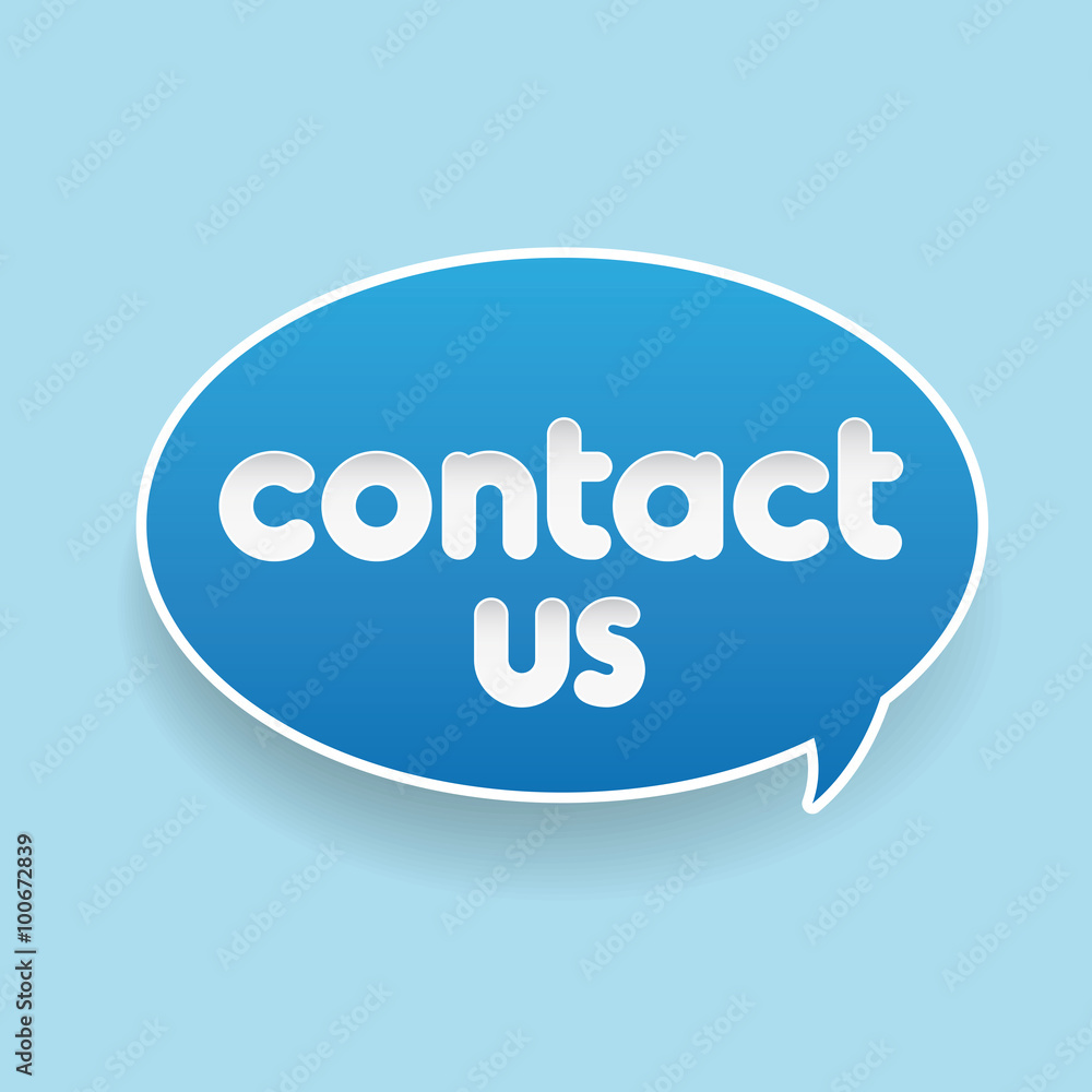 Contact us label - speech bubble Contact us label - speech bubble