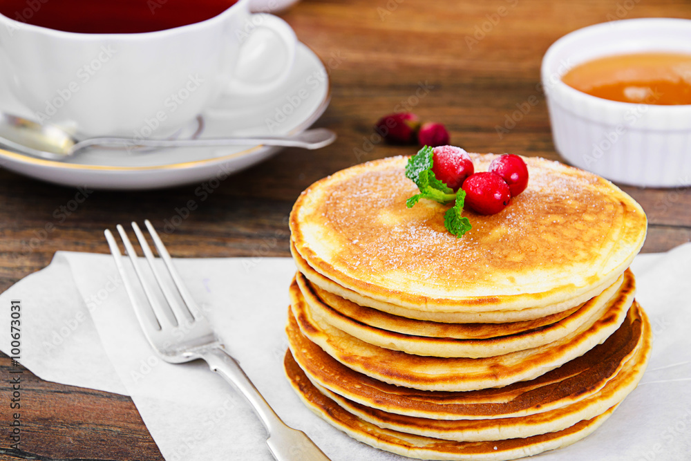 Tasty Pancakes with Cranberry Stack Tasty Pancakes with Cranberry Stack