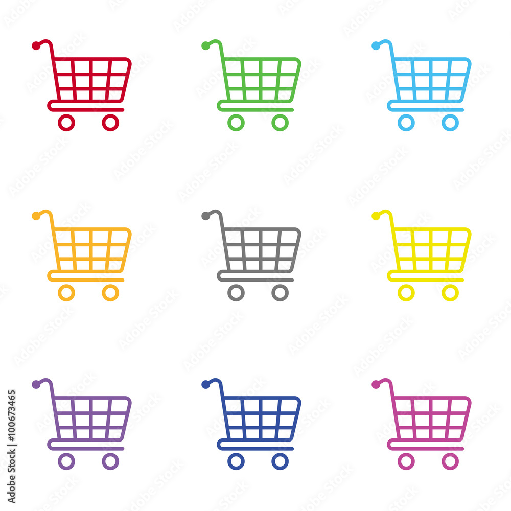 Shopping trolley icon for web and mobile