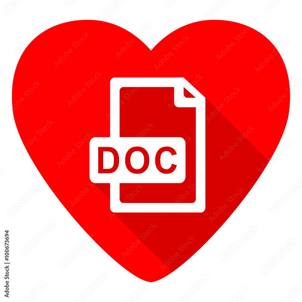 doc file red heart valentine flat icon doc file red heart valentine flat icon