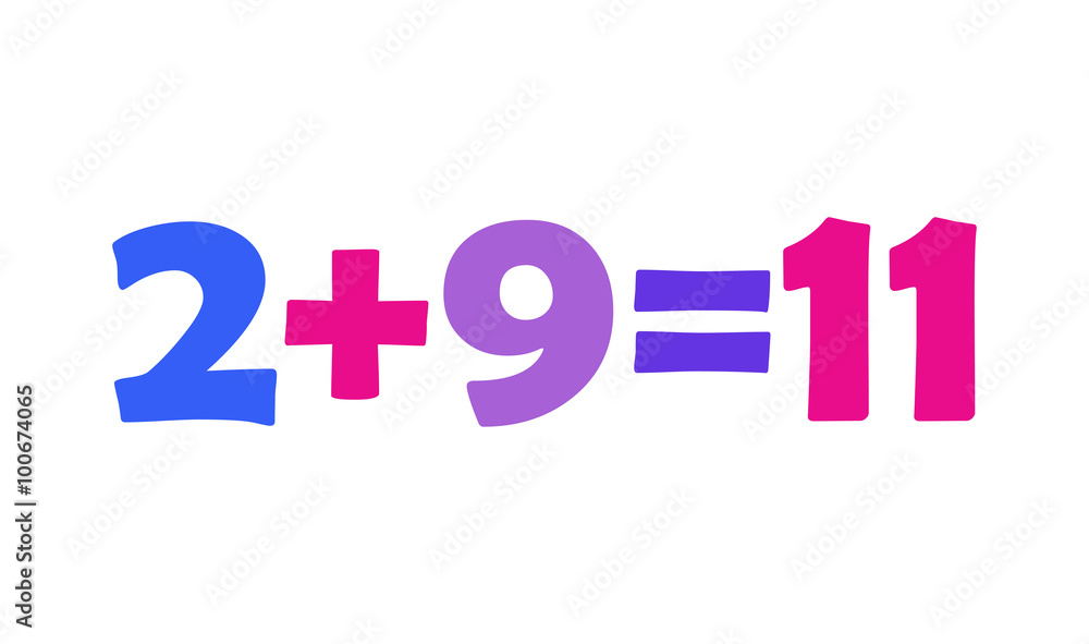 Obraz premium Mathematics 2+9=11