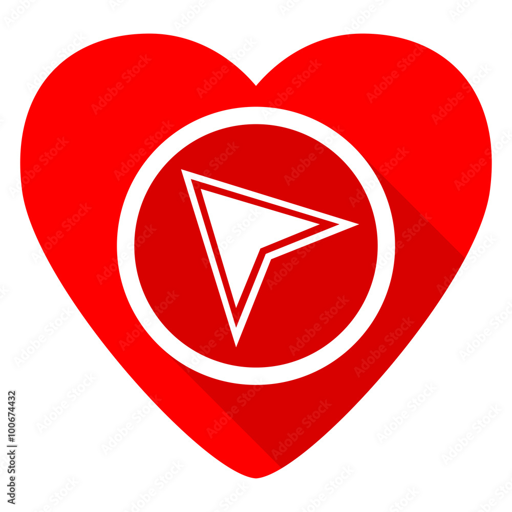 navigation red heart valentine flat icon navigation red heart valentine flat icon
