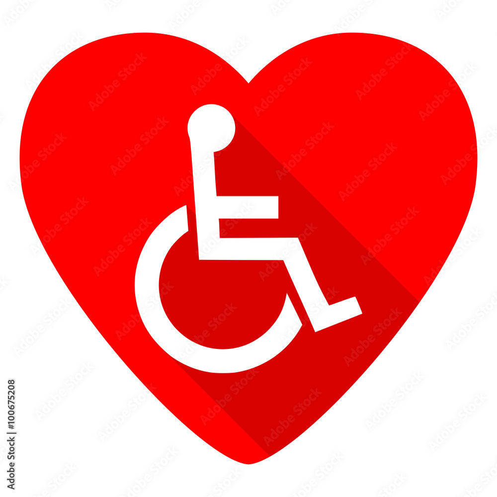 wheelchair red heart valentine flat icon wheelchair red heart valentine flat icon