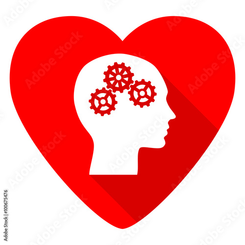 head red heart valentine flat icon