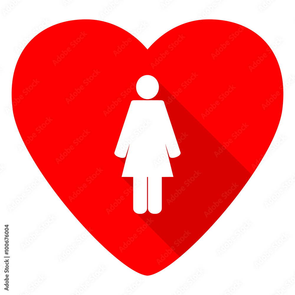 female red heart valentine flat icon female red heart valentine flat icon