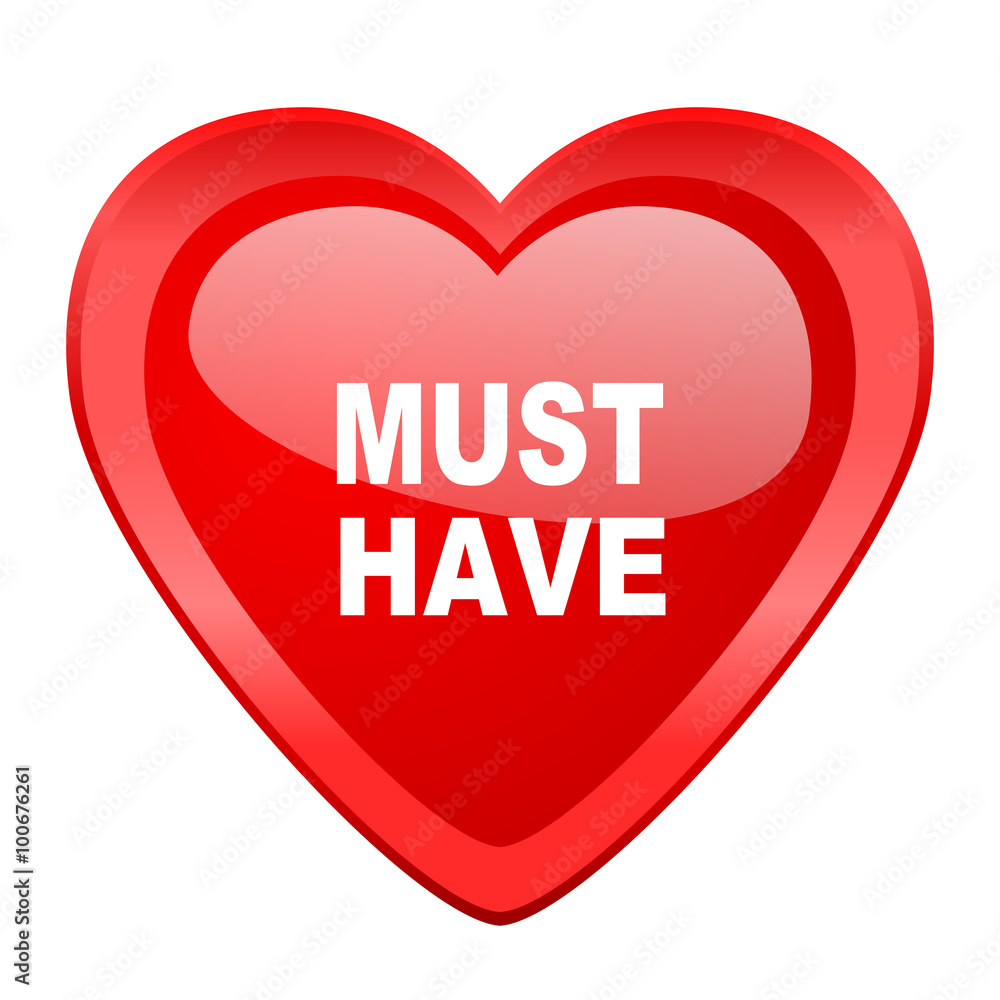 must have red heart valentine glossy web icon must have red heart valentine glossy web icon