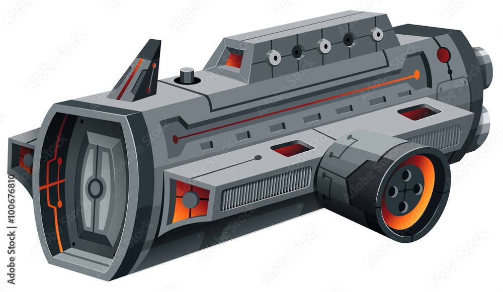 Modern spaceship on white Modern spaceship on white
