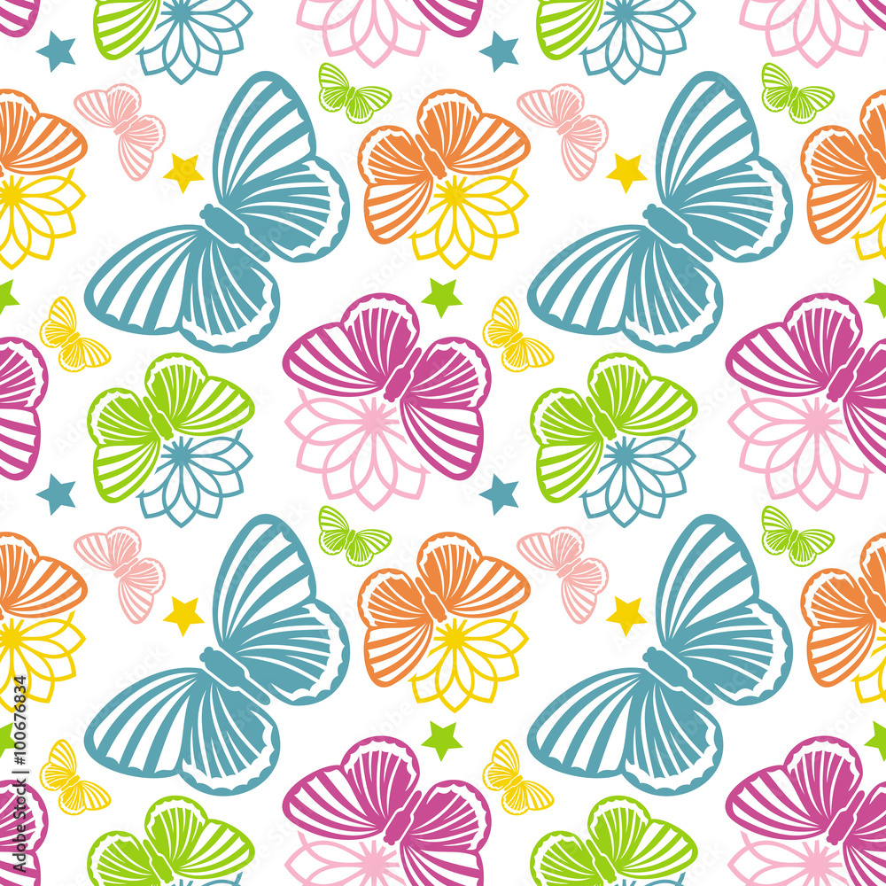 Beautiful seamless pattern with butterflies Beautiful seamless pattern with butterflies