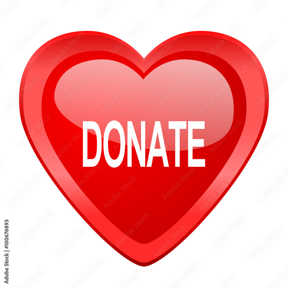 donate red heart valentine glossy web icon donate red heart valentine glossy web icon