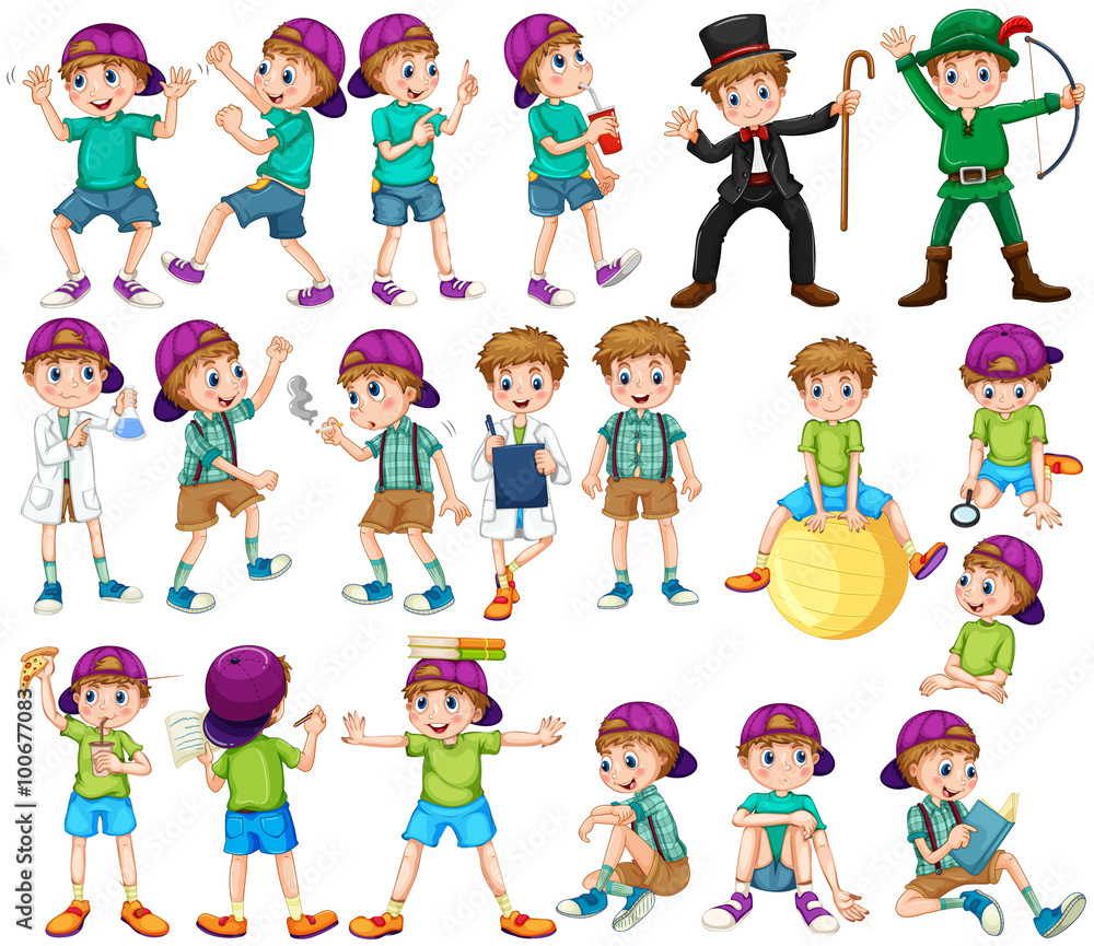 Boy doing different activities Boy doing different activities