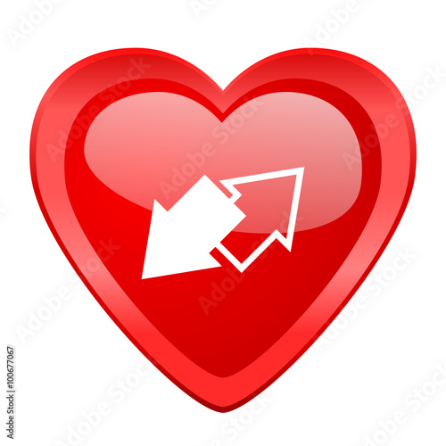 Obraz na płótnie exchange red heart valentine glossy web icon